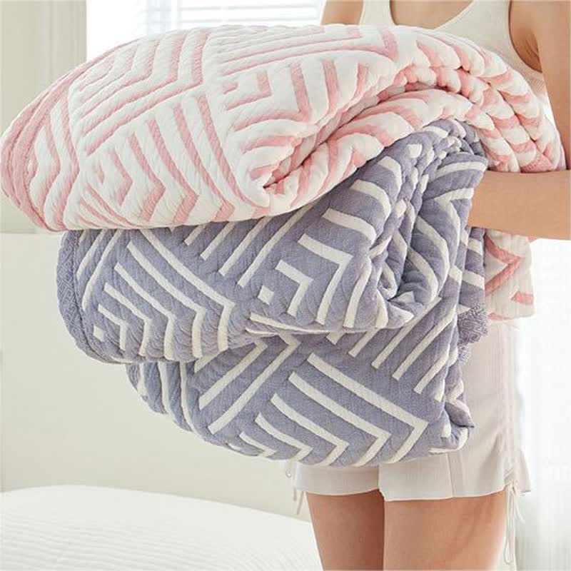 Pure Cotton Geometric Patterns Reversible Quilt