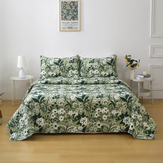 Blossoming Flower Pure Cotton Quilted Bedding