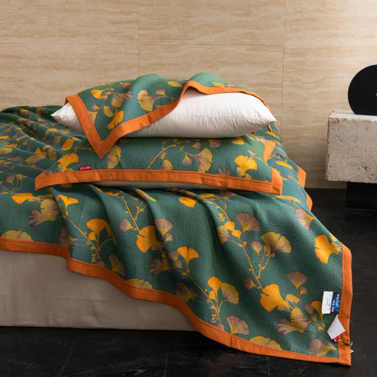 Luxurious Cotton Gauze Ginkgo Leaf Quilt