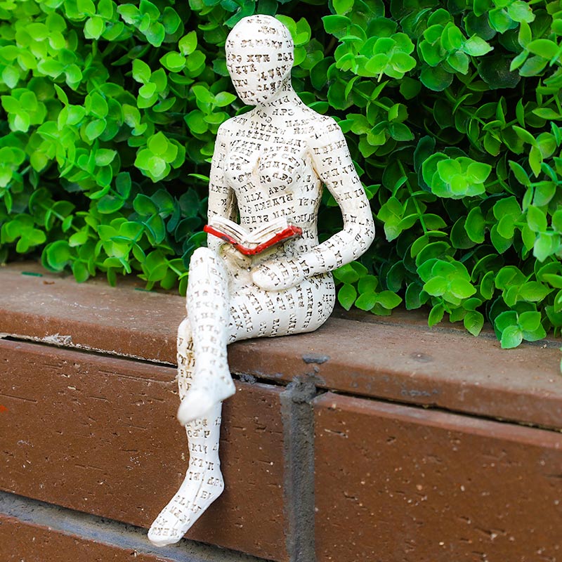 Reading Woman Thinker Statue Bookshelf Decoration