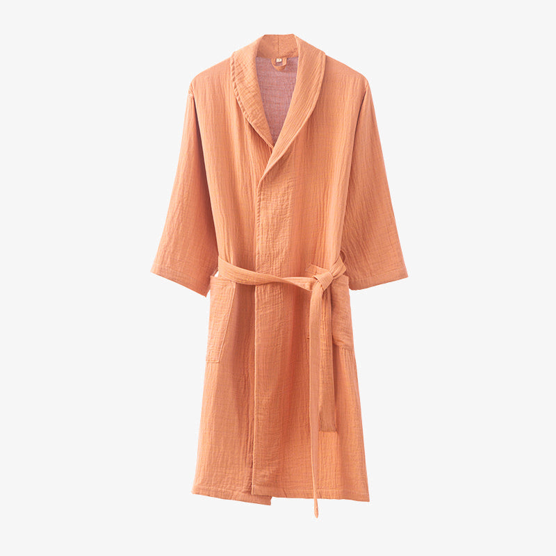 Yarn-dyed Double-layer Gauze Bathrobe Pajama