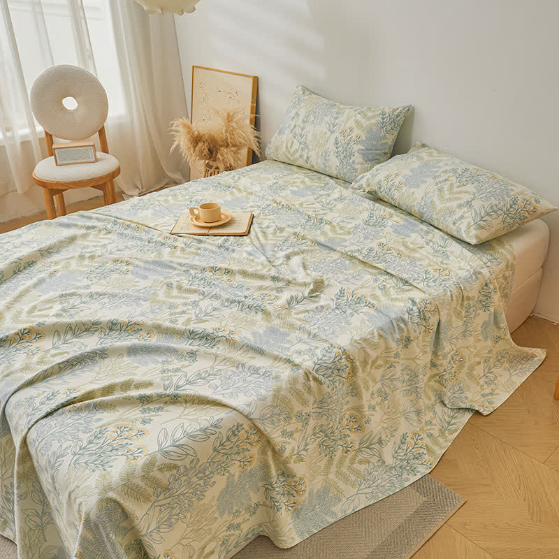 Elegant Floral Pure Cotton Soft Coverlet