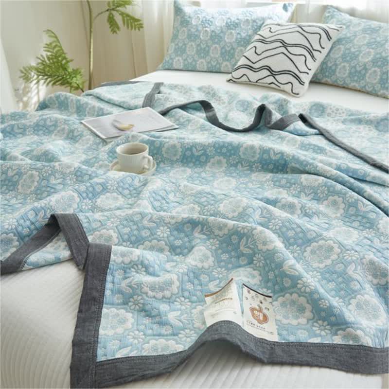 Summer Floral Cotton Gauze Soft Quilt