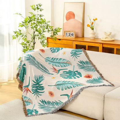 Pastoral Style Banana Leaf Sofa Blanket