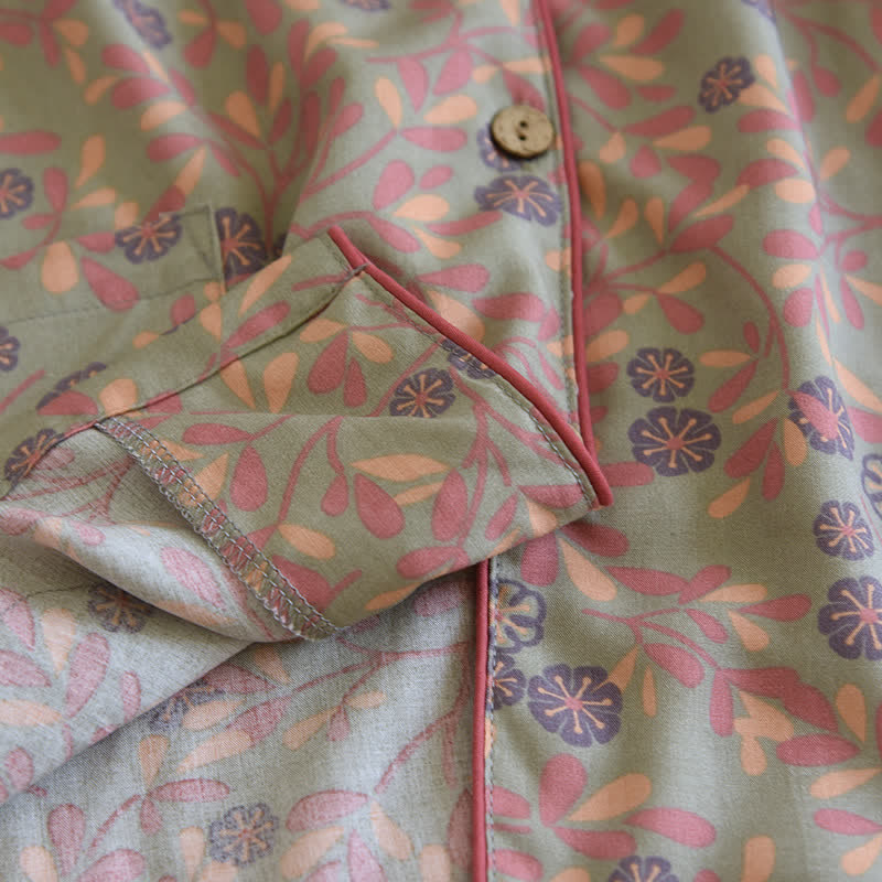 Floral Print Cotton Silk Loungewear Set - image 8