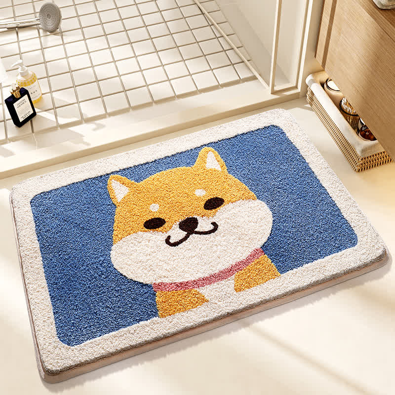 Cute Corgi Non-slip Soft Bath Mat