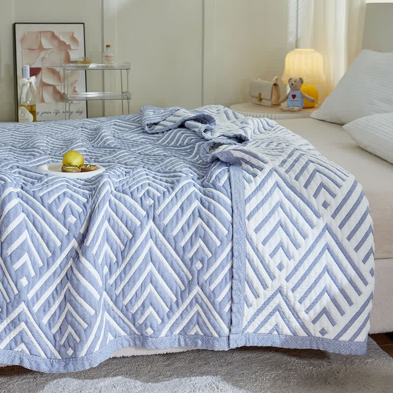 Pure Cotton Geometric Patterns Reversible Quilt