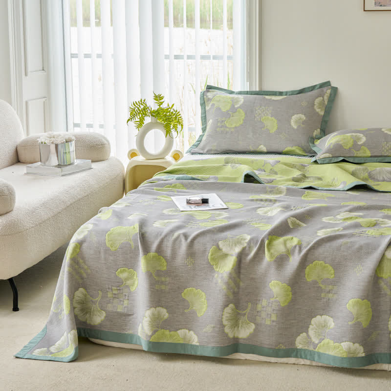 Fresh Style Ginkgo Leaf Pure Cotton Quilt