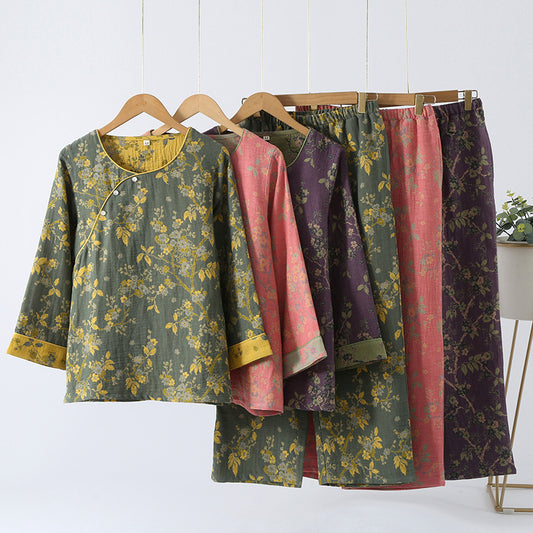 Jacquard Vintage Pure Cotton Loungewear Set