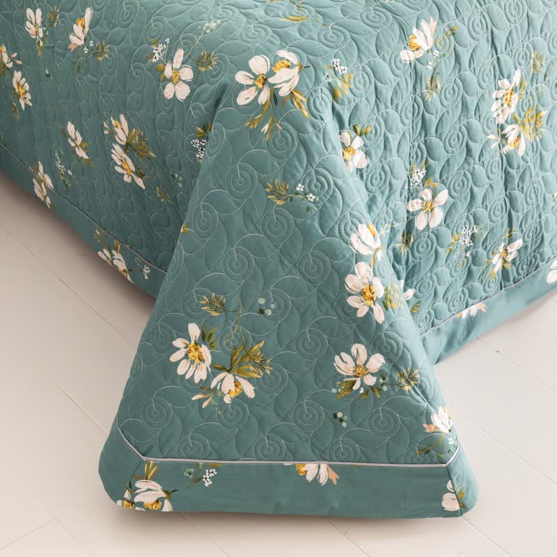 Blooming Floral Pure Cotton Quilted Bedding