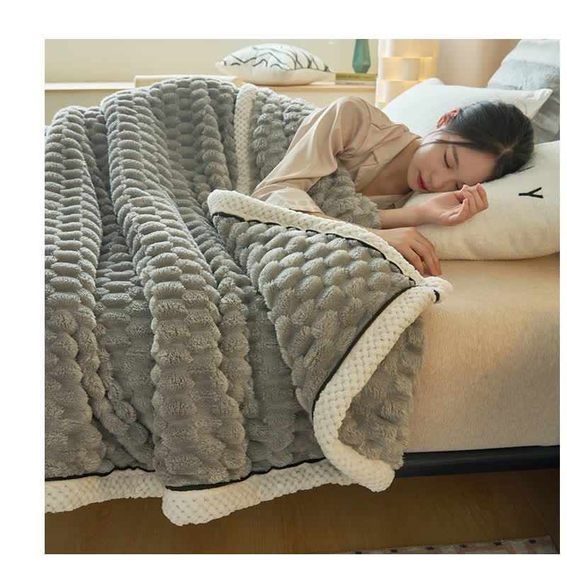Thick Coral Fleece Reversible Throw Blanket - image 2