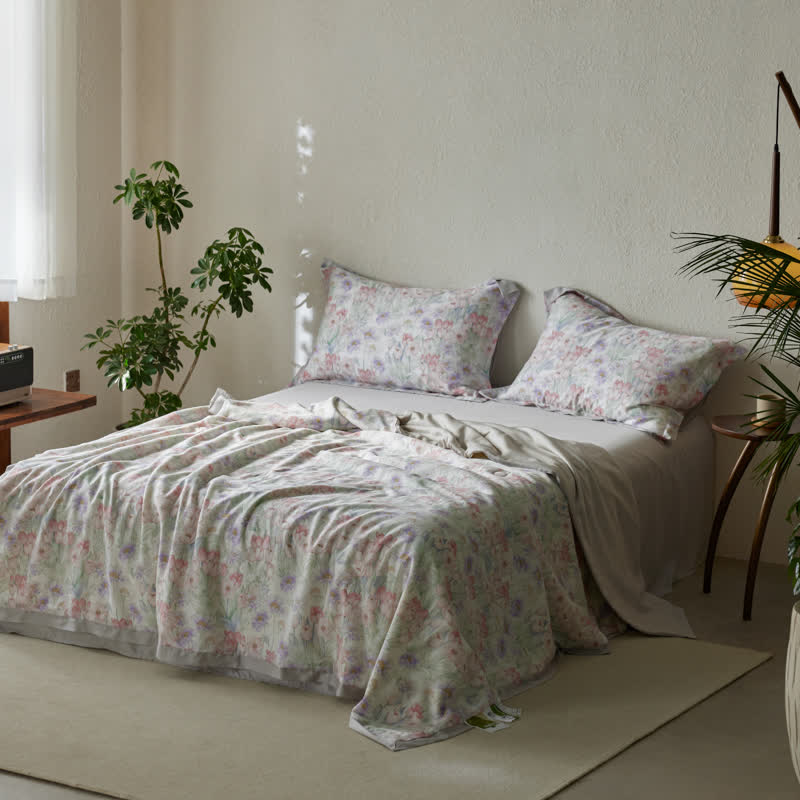 Luxurious Blooming Flower Summer Cool Quilt