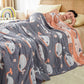 Cotton Gauze Jacquard Whale Pattern Quilt