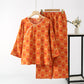 Yarn-dyed Jacquard Persimmon Cotton Pajama Set