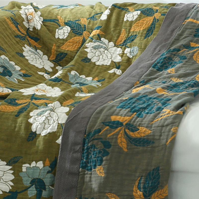 Ownkoti Olive Flower Printed Cotton Quilt - image 4