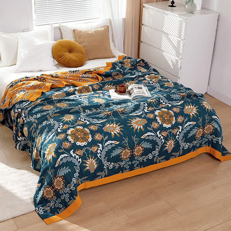 Flower Clusters Cotton Reversible Quilt