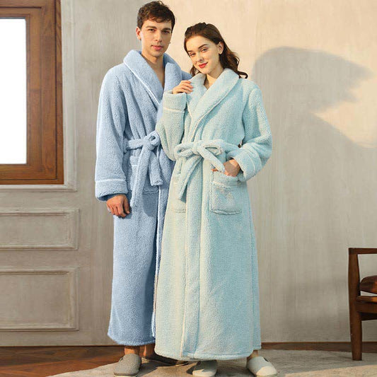 Ownkoti Comfy Fleece Pajama Long Bathrobe