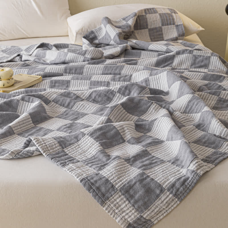 Modern Checkerboard Pure Cotton Breathable Quilt