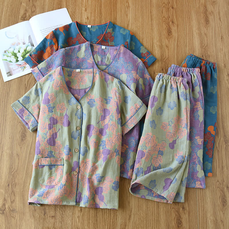 Gourd Pure Cotton Short Sleeves Pajama Set