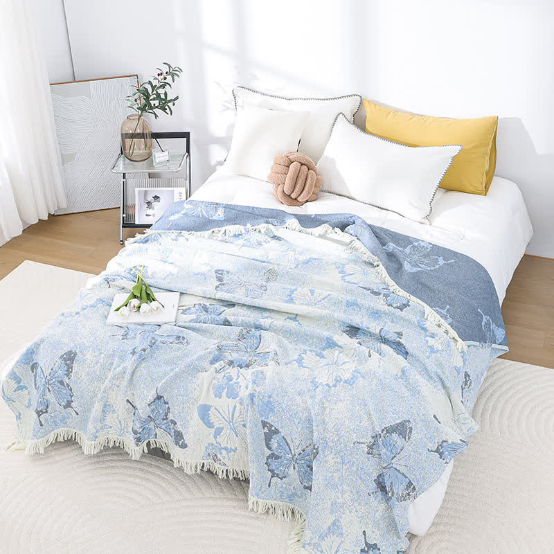 Fresh Style Cotton Gauze Butterfly Quilt