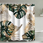 Retro Palm Leaves Waterproof Shower Curtain