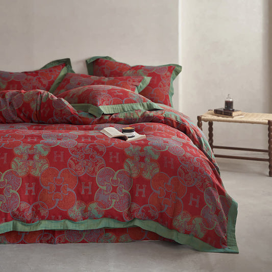 Cotton Jacquard Retro Style Bedding Set(4PCS)