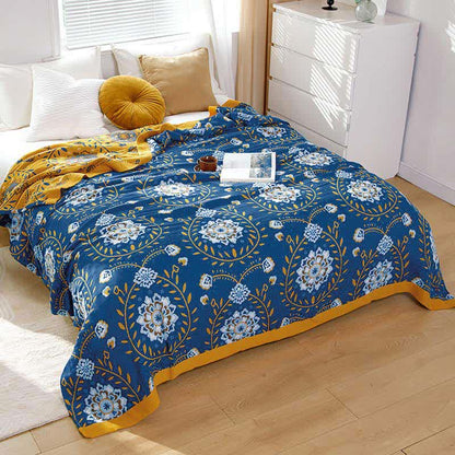 White Color Flower Cotton Double-Side Quilt