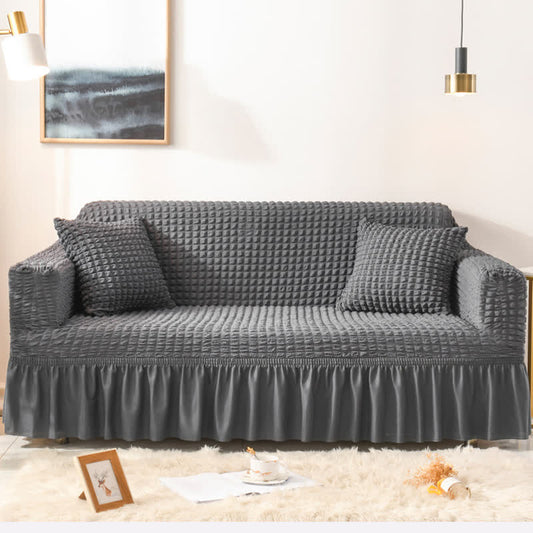 Simple Style Ruffled Elastic Sofa Cover