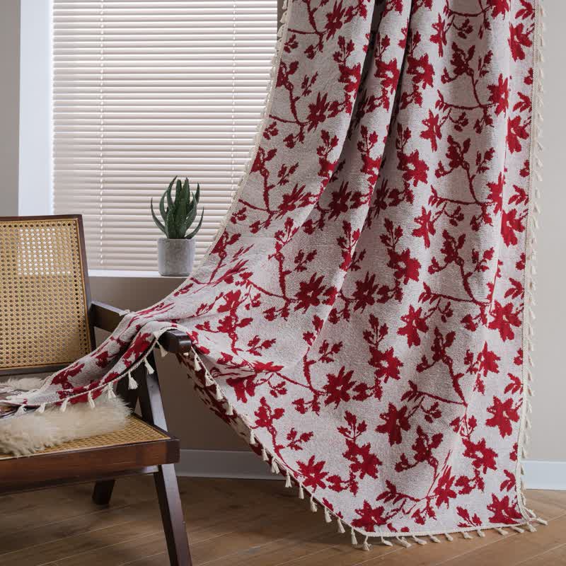 Rustic Rose Cotton Semi-shading Curtain