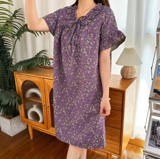 Floral Bauhinia Soft Cotton Nightdress