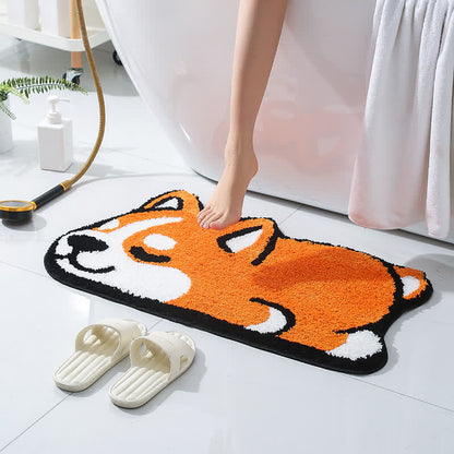 Cartoon Corgi Absorbent Decorative Bath Mat