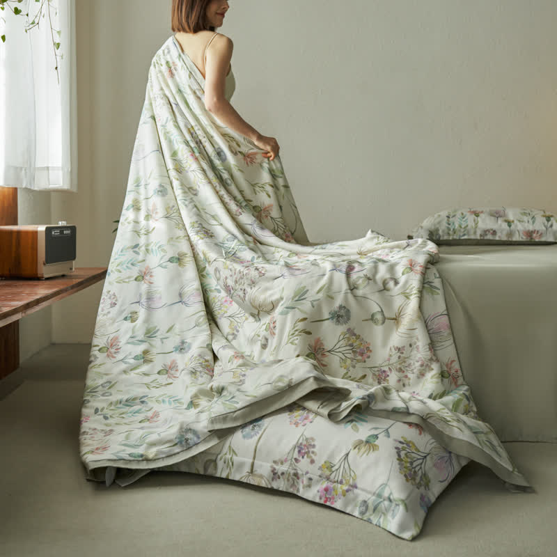 Lyocell Fiber Fresh Floral Breathable Quilt