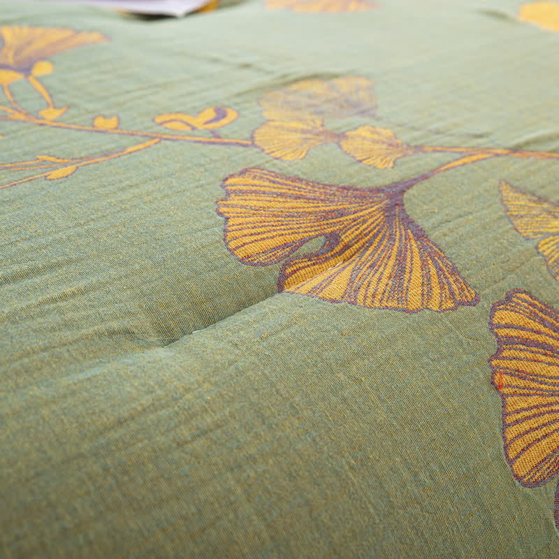 Rustic Ginkgo Leaf Cotton Gauze Bedding