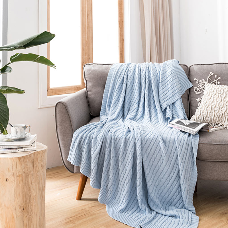 Ownkoti Solid Color Cotton Sofa Knit Blanket - image 23