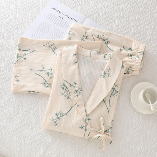 Rural Bamboo Cotton Gauze Nightwear Set