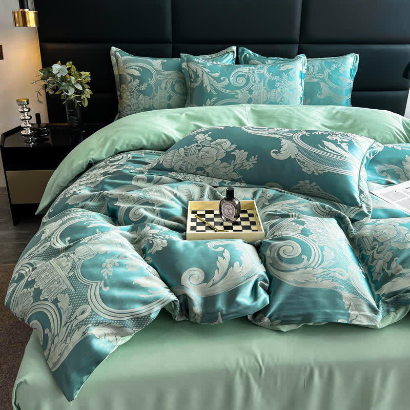 Satin Jacquard Luxurious Breathable Bedding Set(4PCS)