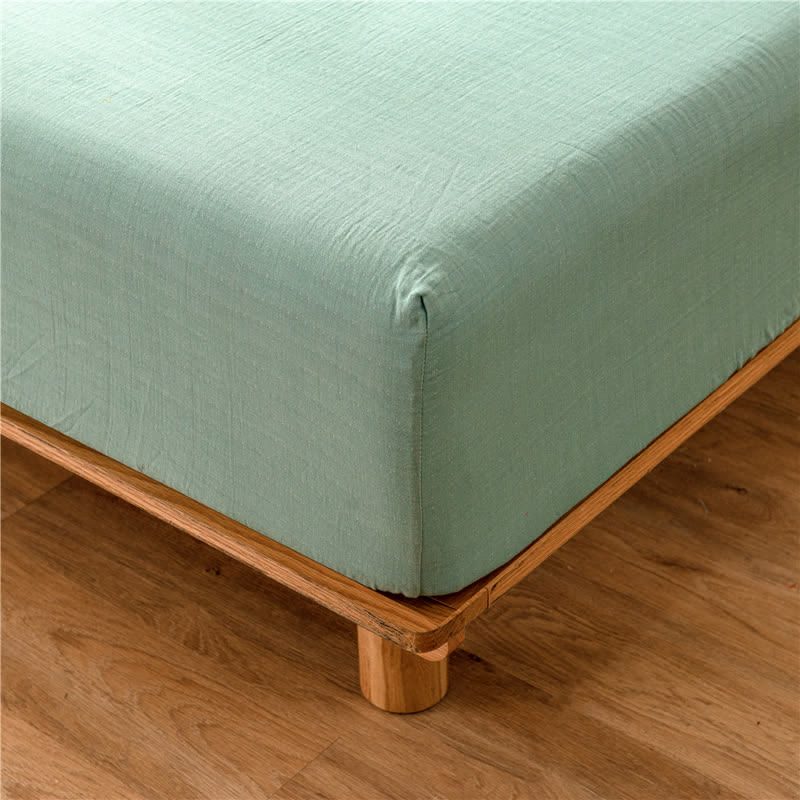 Solid Color Cotton Gauze Fitted Sheet