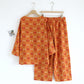 Yarn-dyed Jacquard Persimmon Cotton Pajama Set