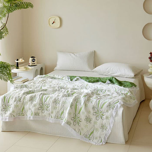 Bamboo Fiber Fresh Style Floral Quilt