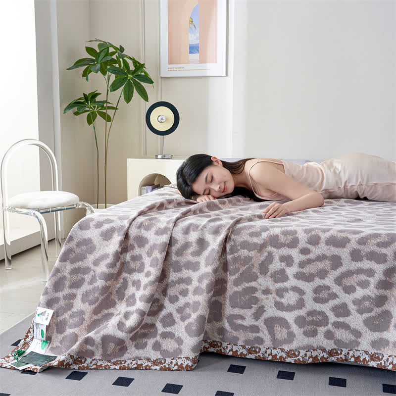 Leopard Print Lyocell Fiber Gauze Quilt