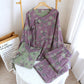 Plum Blossom Bowknot Pure Cotton Loungewear Set