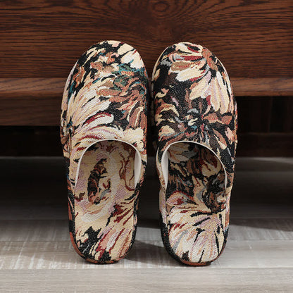 Chinoiserie Floral Non-slip House Slippers