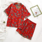 Rural Style Cotton Gauze V-neck Nightwear Set