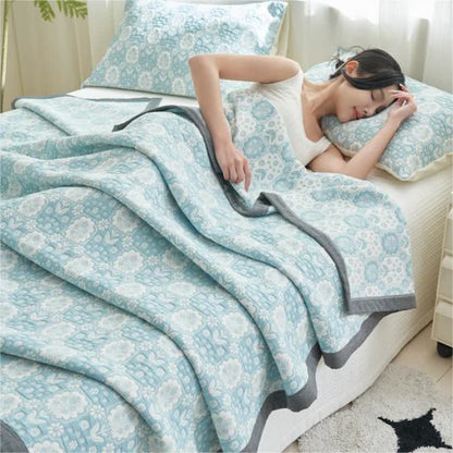 Summer Floral Cotton Gauze Soft Quilt