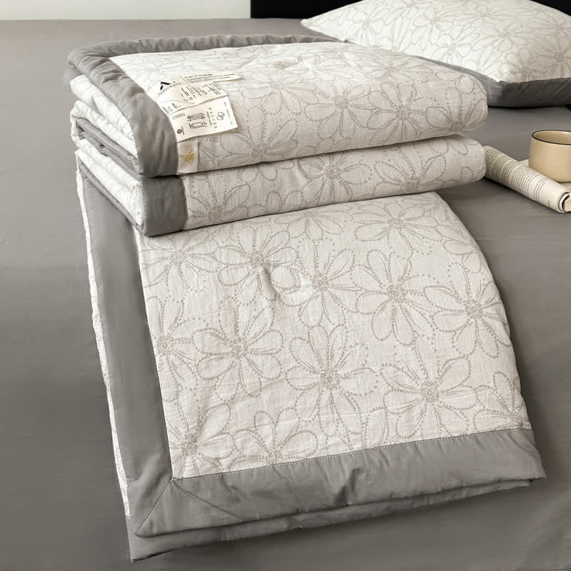 Jacquard Daisy Breathable Cotton Gauze Bedding