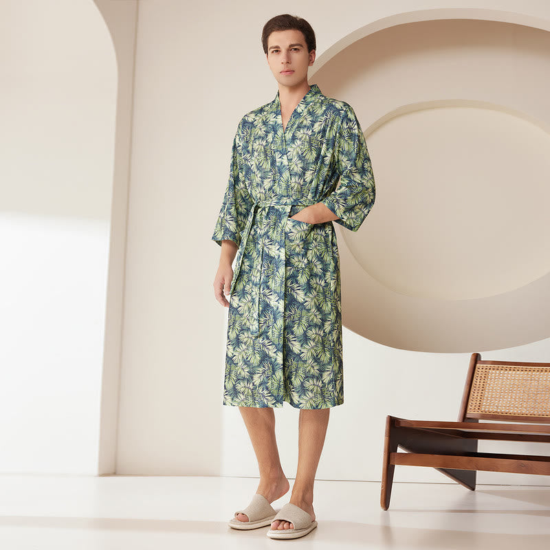 Palm Leaves Absorbent Breathable Bathrobe