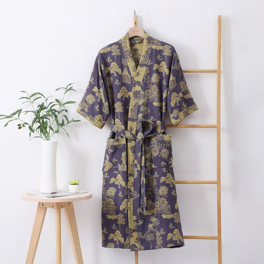 Natural Landscape Print Lightweight Robe