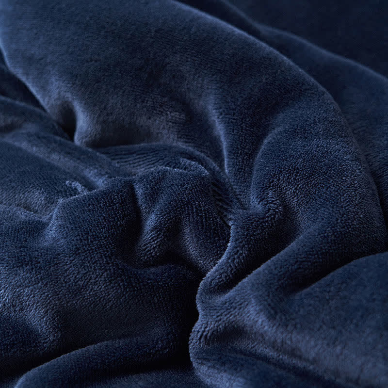 Solid Color Thick Double Velvet Throw Blanket