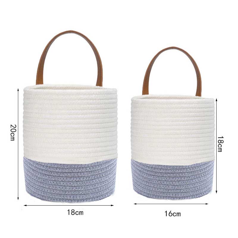 Ownkoti Cotton Wall Hanging Baskets Plant Flower Pot with Handle (2PCS)