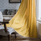 Ownkoti Yellow Plaid Translucent Curtains with Tassels